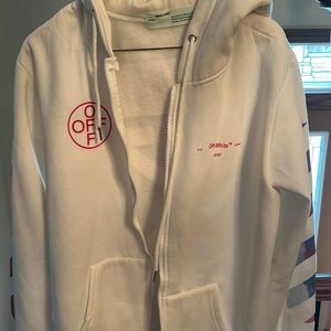 Off-White Zipper Drawstring Hoodie **Dry Cleaned ONLY***